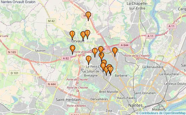 plan Nantes Orvault Associations Nantes Orvault : 14 associations