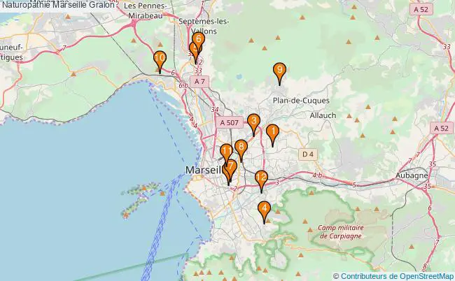 plan Naturopathie Marseille Associations Naturopathie Marseille : 18 associations