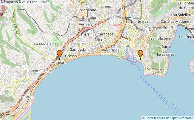 plan Navigation à voile Nice Associations navigation à voile Nice : 2 associations