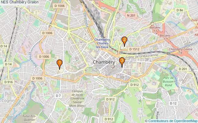 plan NES Chambéry Associations NES Chambéry : 3 associations