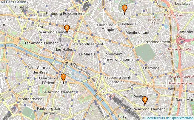 plan Nil Paris Associations Nil Paris : 6 associations