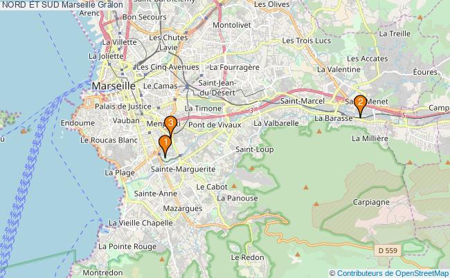 plan NORD ET SUD Marseille Associations NORD ET SUD Marseille : 3 associations