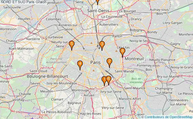 plan NORD ET SUD Paris Associations NORD ET SUD Paris : 8 associations