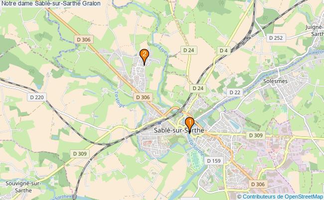 plan Notre dame Sablé-sur-Sarthe Associations Notre dame Sablé-sur-Sarthe : 3 associations