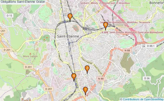 plan Obligations Saint-Etienne Associations obligations Saint-Etienne : 6 associations