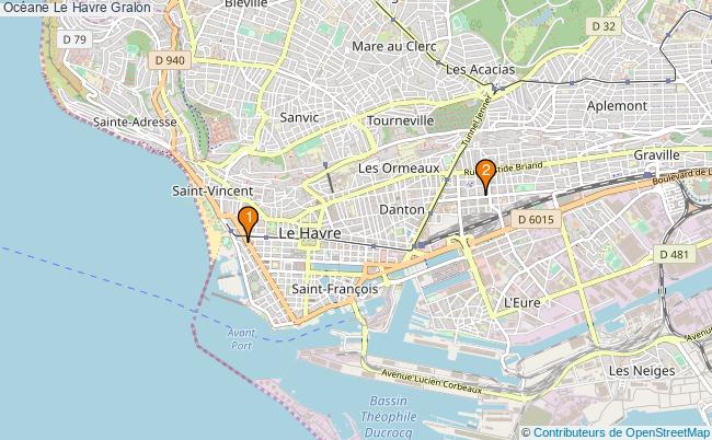 plan Océane Le Havre Associations Océane Le Havre : 3 associations