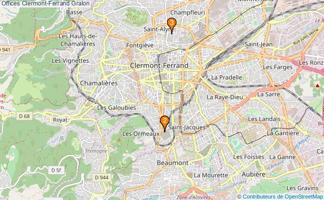 plan Offices Clermont-Ferrand Associations Offices Clermont-Ferrand : 3 associations