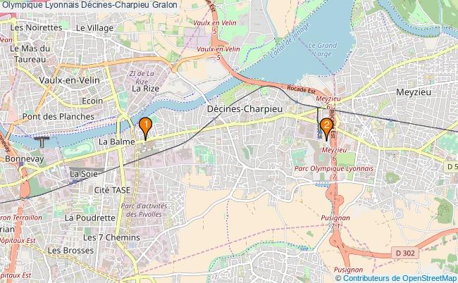 plan Olympique Lyonnais Décines-Charpieu Associations Olympique Lyonnais Décines-Charpieu : 3 associations