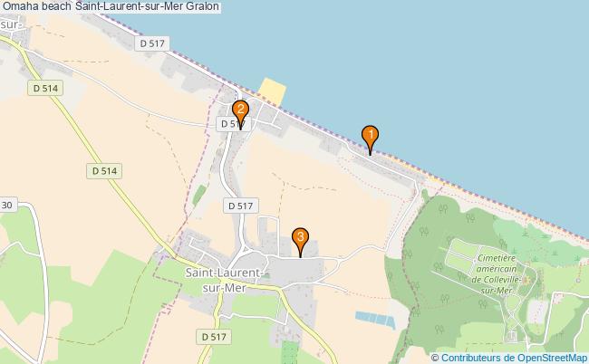 plan Omaha beach Saint-Laurent-sur-Mer Associations omaha beach Saint-Laurent-sur-Mer : 4 associations