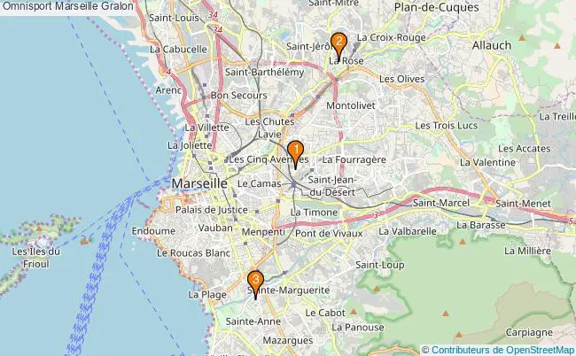plan Omnisport Marseille Associations omnisport Marseille : 3 associations