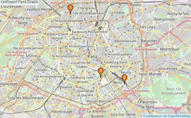plan Omnisport Paris Associations omnisport Paris : 4 associations