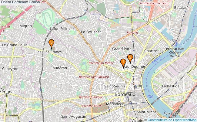 plan Opéra Bordeaux Associations opéra Bordeaux : 3 associations