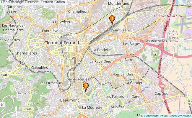 plan Ophtalmologie Clermont-Ferrand Associations ophtalmologie Clermont-Ferrand : 3 associations
