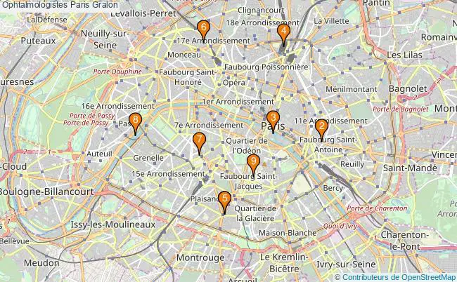 plan Ophtalmologistes Paris Associations ophtalmologistes Paris : 13 associations