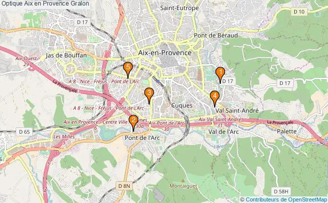 plan Optique Aix en Provence Associations optique Aix en Provence : 5 associations