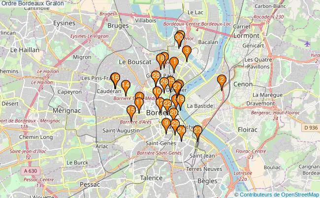plan Ordre Bordeaux Associations ordre Bordeaux : 66 associations