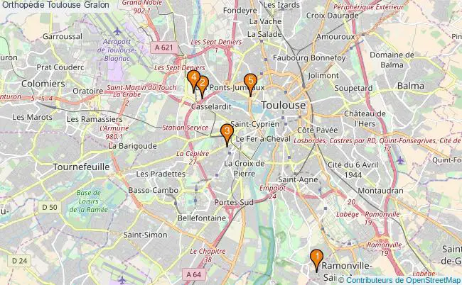 plan Orthopédie Toulouse Associations orthopédie Toulouse : 5 associations