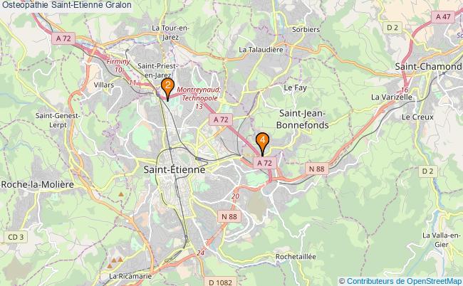 plan Osteopathie Saint-Etienne Associations osteopathie Saint-Etienne : 6 associations
