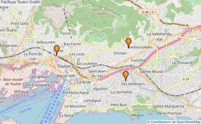 plan Pacifique Toulon Associations Pacifique Toulon : 5 associations