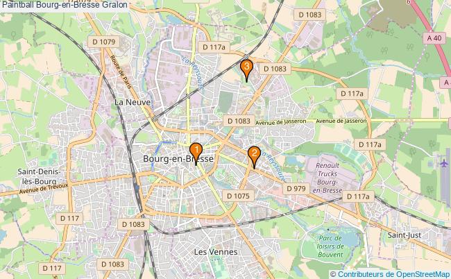 plan Paintball Bourg-en-Bresse Associations paintball Bourg-en-Bresse : 3 associations