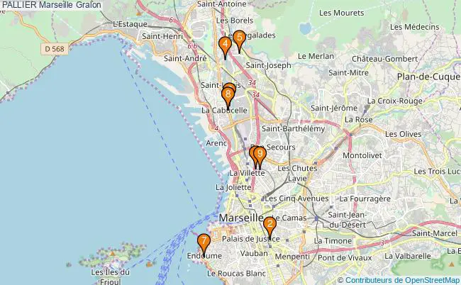 plan PALLIER Marseille Associations PALLIER Marseille : 9 associations