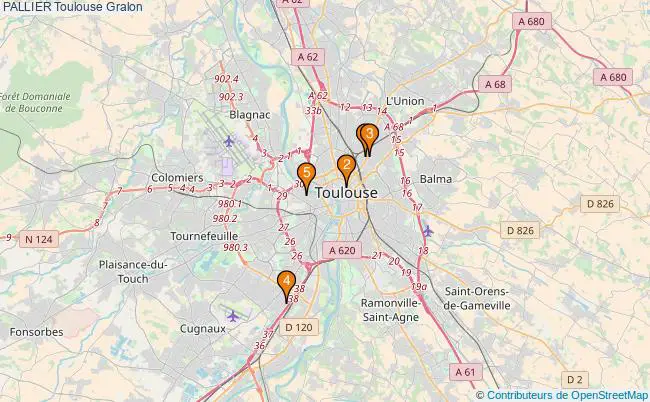 plan PALLIER Toulouse Associations PALLIER Toulouse : 5 associations
