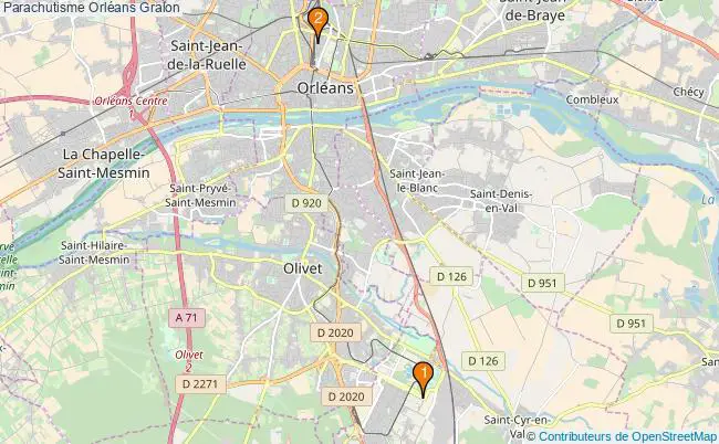 plan Parachutisme Orléans Associations parachutisme Orléans : 2 associations