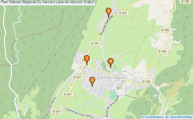 plan Parc Naturel Régional Du Vercors Lans-en-Vercors Associations Parc Naturel Régional Du Vercors Lans-en-Vercors : 3 associations