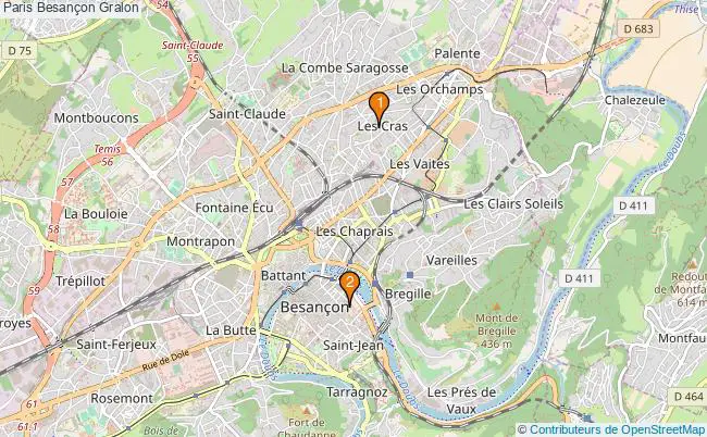 plan Paris Besançon Associations Paris Besançon : 3 associations