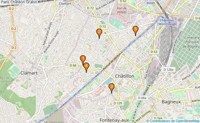 plan Paris Châtillon Associations Paris Châtillon : 3 associations