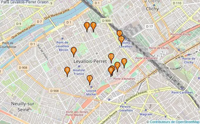 plan Paris Levallois-Perret Associations Paris Levallois-Perret : 19 associations