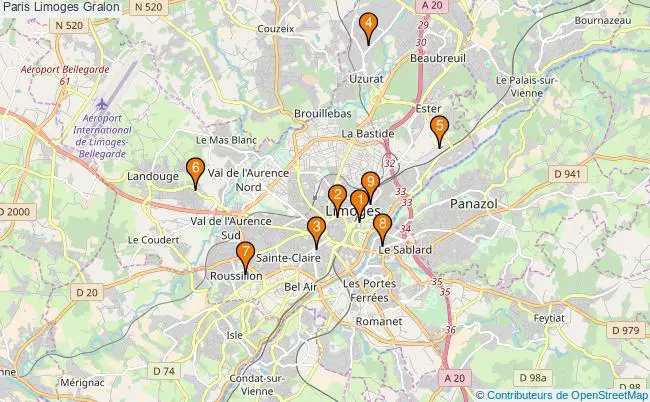 plan Paris Limoges Associations Paris Limoges : 9 associations