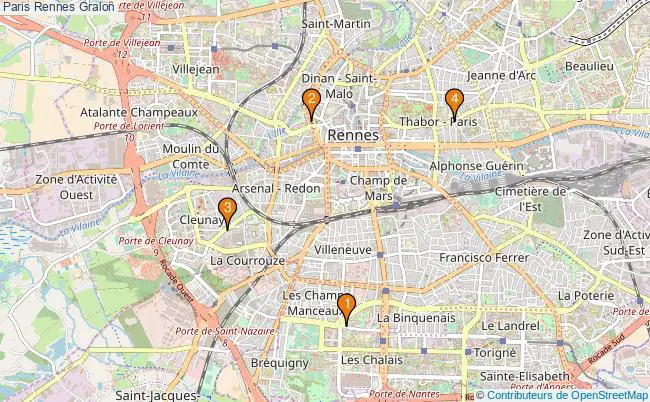 plan Paris Rennes Associations Paris Rennes : 5 associations
