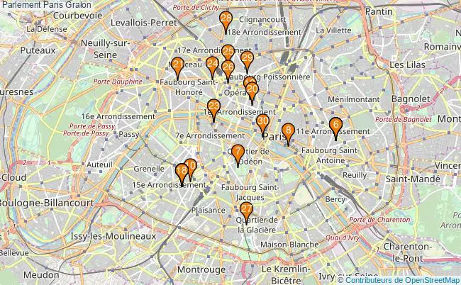 plan Parlement Paris Associations Parlement Paris : 58 associations