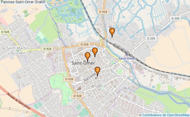 plan Paroisse Saint-Omer Associations paroisse Saint-Omer : 4 associations