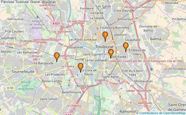 plan Paroisse Toulouse Associations paroisse Toulouse : 8 associations
