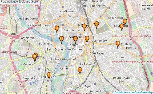 plan Parti politique Toulouse Associations parti politique Toulouse : 15 associations