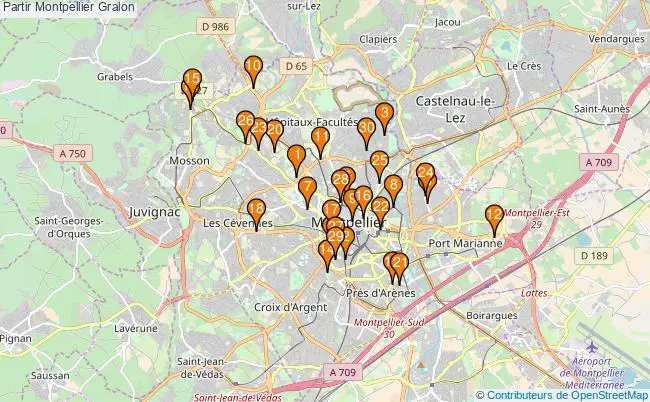 plan Partir Montpellier Associations partir Montpellier : 43 associations