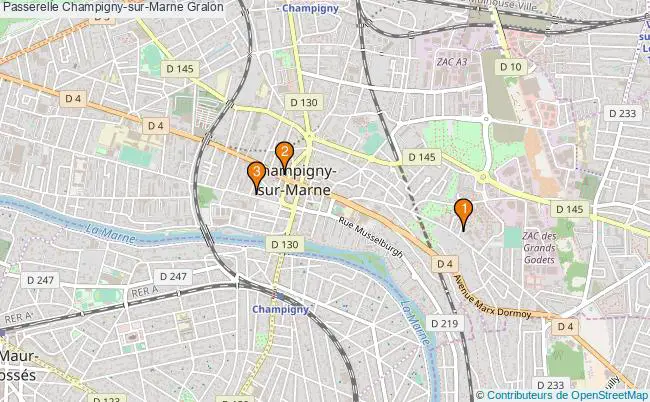 plan Passerelle Champigny-sur-Marne Associations passerelle Champigny-sur-Marne : 3 associations