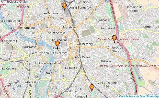 plan PAT Toulouse Associations PAT Toulouse : 4 associations