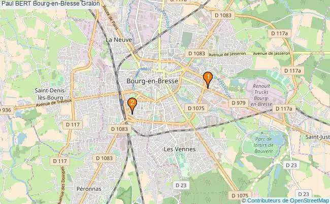plan Paul BERT Bourg-en-Bresse Associations Paul BERT Bourg-en-Bresse : 2 associations