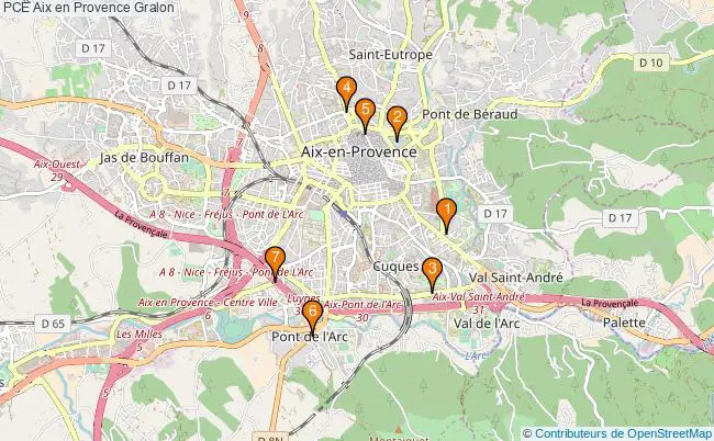plan PCE Aix en Provence Associations PCE Aix en Provence : 7 associations