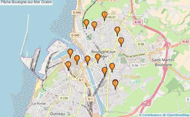 plan Pêche Boulogne-sur-Mer Associations pêche Boulogne-sur-Mer : 16 associations