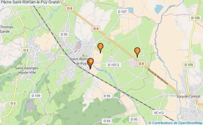 plan Pêche Saint-Romain-le-Puy Associations pêche Saint-Romain-le-Puy : 4 associations