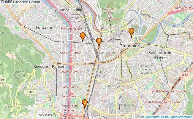 plan Peintre Grenoble Associations peintre Grenoble : 4 associations