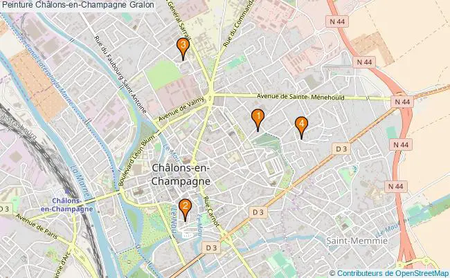 plan Peinture Châlons-en-Champagne Associations peinture Châlons-en-Champagne : 4 associations