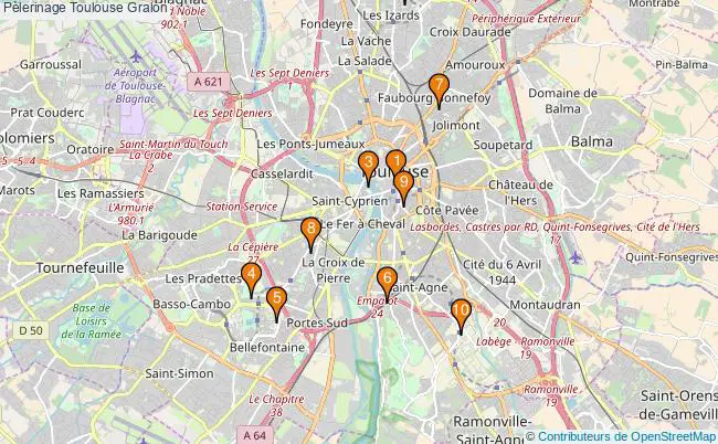 plan Pèlerinage Toulouse Associations pèlerinage Toulouse : 12 associations