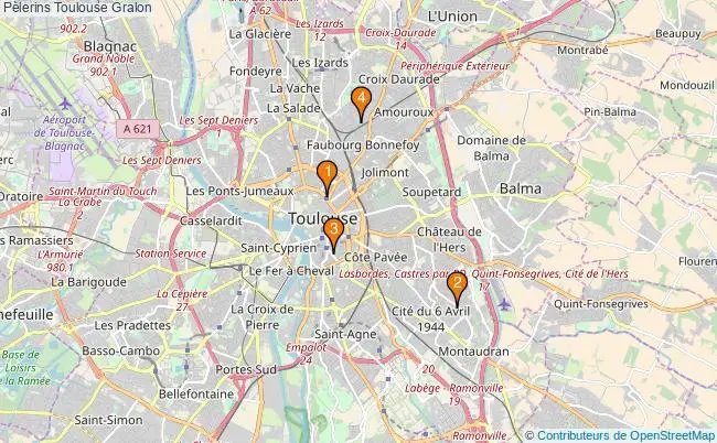 plan Pèlerins Toulouse Associations pèlerins Toulouse : 5 associations