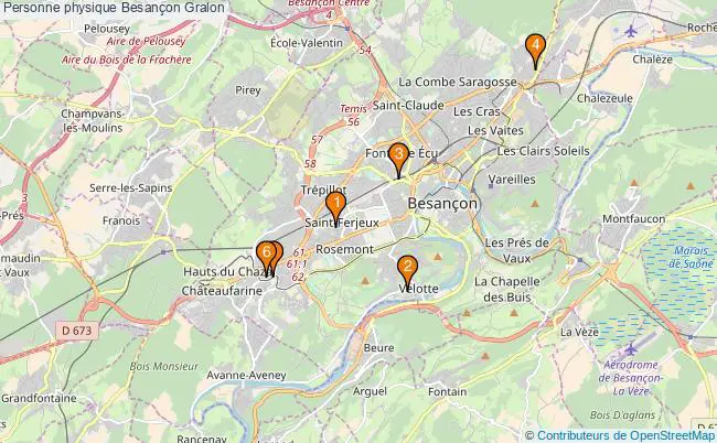 plan Personne physique Besançon Associations personne physique Besançon : 7 associations