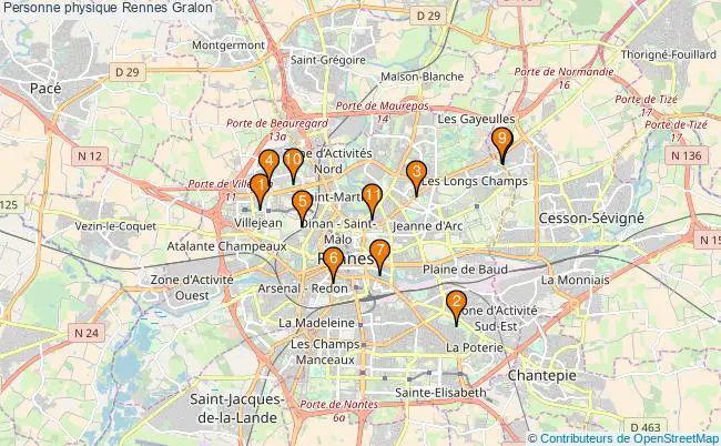plan Personne physique Rennes Associations personne physique Rennes : 12 associations